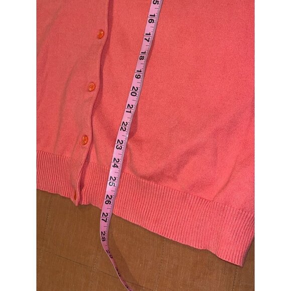 L.L.Bean Womens Red Button-Front Cardigan 2X Cotton Blend Lightweight Sweater - Picture 6 of 8